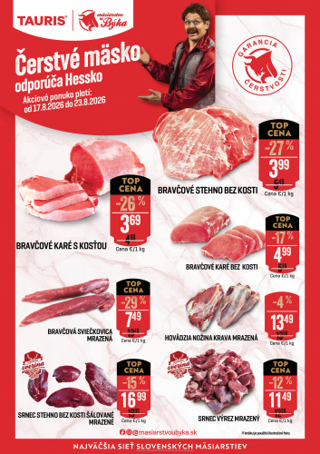 AKCIA Čerstvé mäsko 17.8 - 23.8 2026